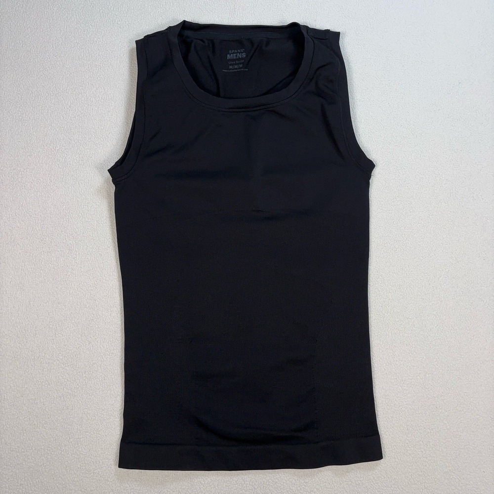 Spanx Ultra Sculpt Seamless Tank Top Men's M Black Powerful Compression Stretch
